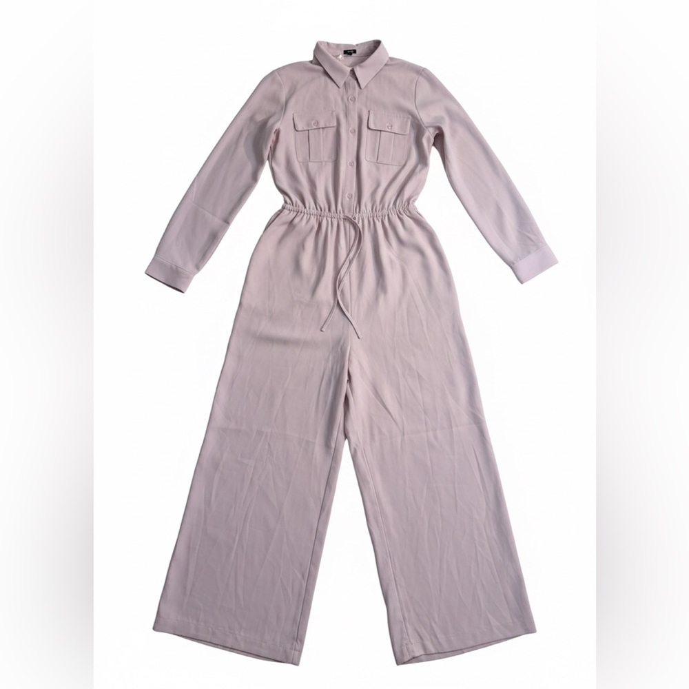 Express Light Pink Long‎ Sleeve Jumpsuit in size L